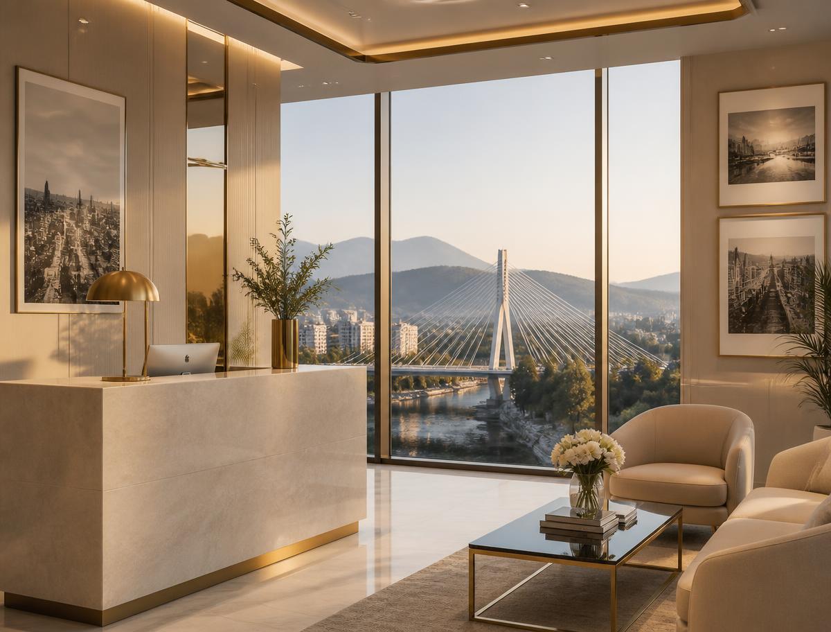 Kancelarija Trust Real Estate sa pogledom na Podgoricu